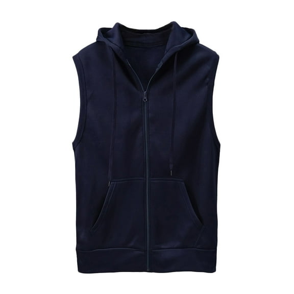 Kiplyki Men's New Arrivals Tops Sleeveless Hooded Waistcoat Slim Jacket Blouse Shirt