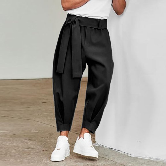 Kiplyki Men's Slim Fit Trousers New Casual Zip Closure Panel Washed Stretch Casual Trousers Trousers