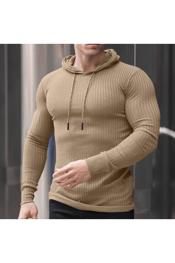 Mens Plus Size Pullover Wholesal Casual Solid Tight Fitting Muscle Fitness Sports Hoodie Long Sleeved Sweatshirts