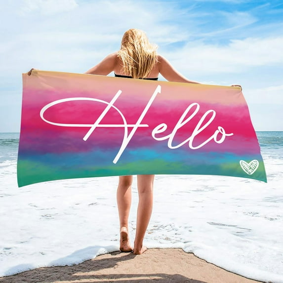 Kiplyki Microfiber Beach Towel Super Lightweight Colorful Bath Towel Sandproof Beach Blanket Multi-Purpose Towel For Travel Swimming Pool 30x60 Inch