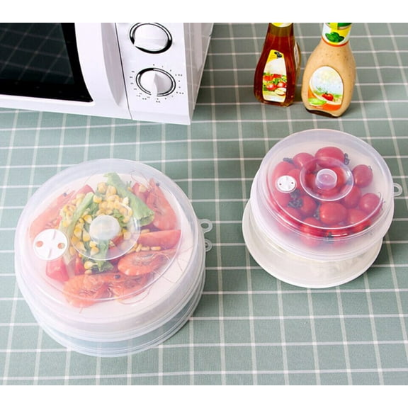 Kiplyki Microwave Cover for Food Easy Grip Microwave Splatter Cover Guard Lid with Steam Vent and BPA Free & 6.7 Inch, Dishwasher Safe (Small, 1 Pack)