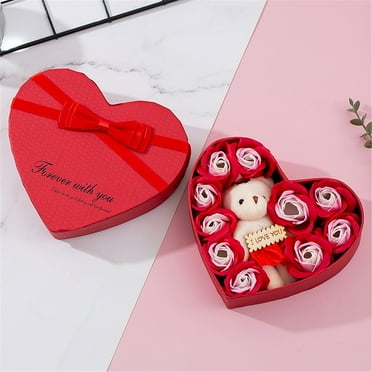 Wovilon Christmas Gifts Heart Shaped Rose Gift Box Valentine's Day