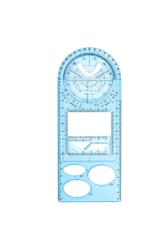 Kiplyki Multifunctional Student Math Ruler,Multifunctional Rotatable Active Math Ruler Drawing Template