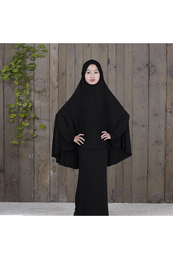 Kiplyki New Arrivals Muslim Arab Middle Teen Girl Solid Color Dress Two-Piece Suit