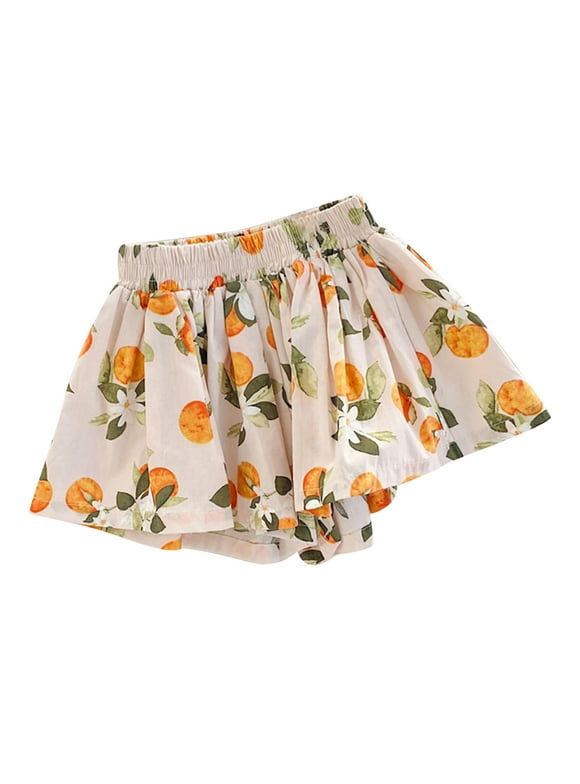 Kiplyki New Arrivals Pants for Toddler Summer Girls Fashion Cute Sweet Flower Print Skirt Shorts