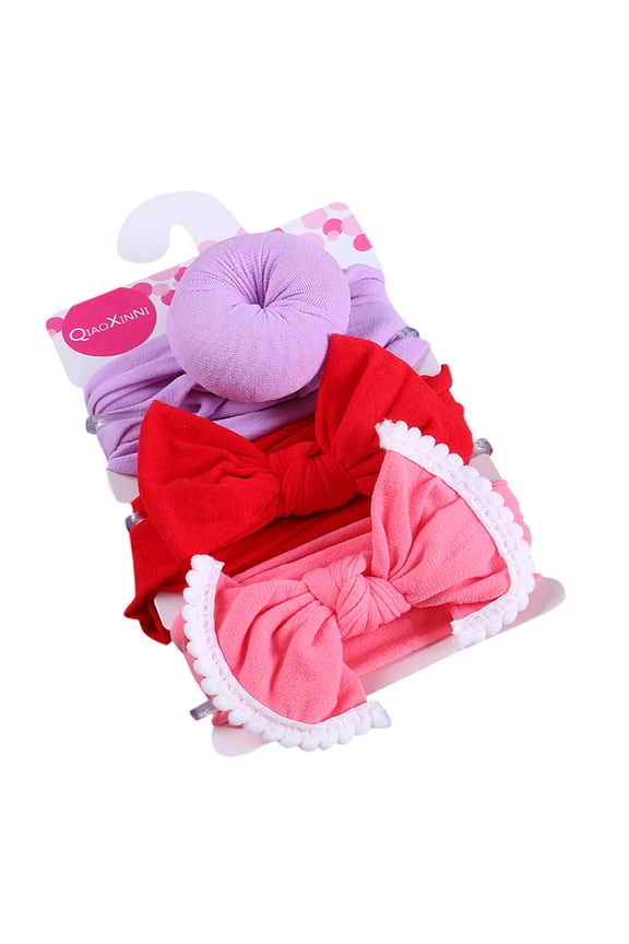 New Arrivals Set for Baby 3Pcs Kids Solid Headband Girls Elastic Bowknot Accessories Hairband Set