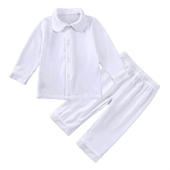 Kiplyki New Arrivals Set for Baby Toddler Kids Christmas Winter Boys Girls Solid Color Long Sleeved Home Wear Clothes Suit