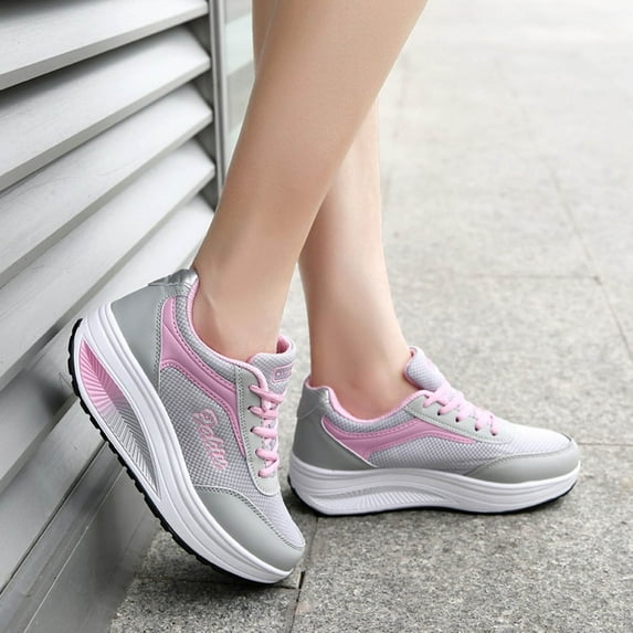 Kiplyki New Arrivals Shaking Shoes Mesh Increased Thick-soled Travel Running Sports Shoes Women