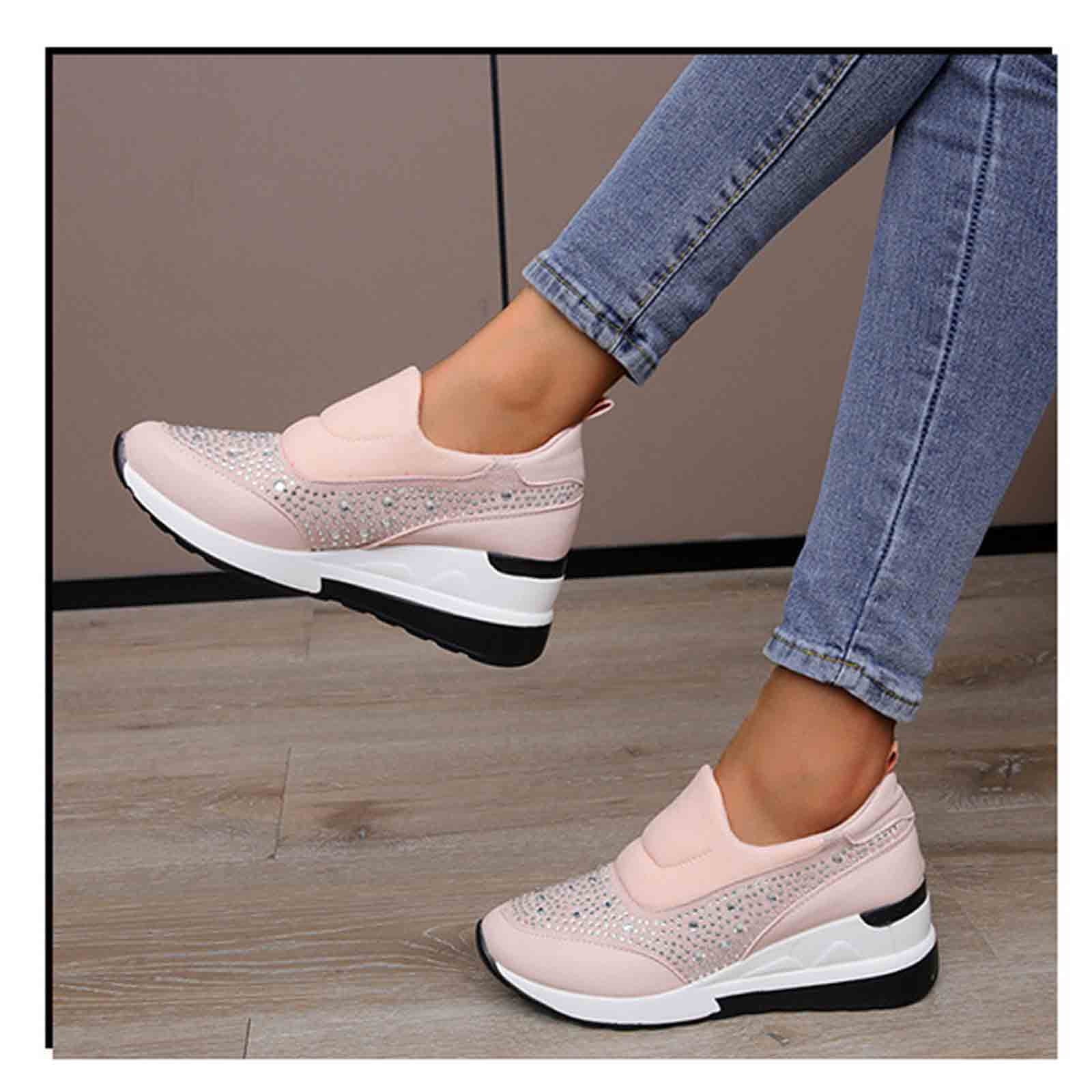 slip on wedges women's shoes