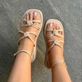 thumbnail image 1 of Kiplyki New Arrivals Women's Solid Color Comfortable Slippers Round Head Button Up Beach Sandals, 1 of 4