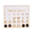 thumbnail image 1 of Kiplyki New Paper Card Zircon Earrings All-match 12 Pairs Of Pearl Card Earrings Female, 1 of 1