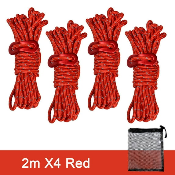 Kiplyki Outdoor Camping Tent Rope 4mm Thick Reflective Rope Draw Rope 2 Meters Wind Rope