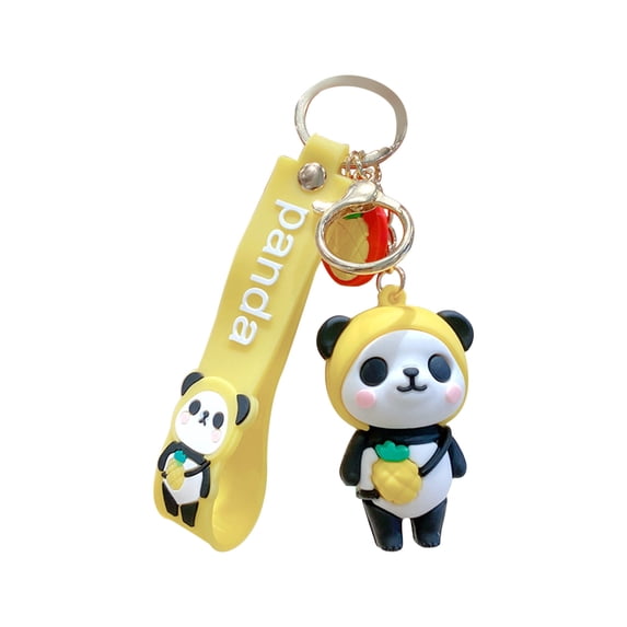 Kiplyki Pandas Figure Pvc For Key Wrist Lanyard Key Ring Holder Office Badge Holder Wristband For Mobile Phone Strap