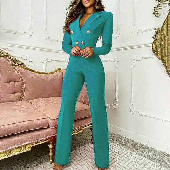 Kiplyki Pants for Women Solid Buttom Long Sleeve Business Attire Pants