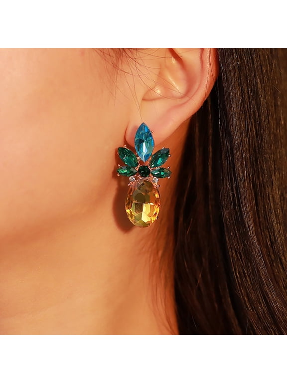 Pineapple Earrings Women's Jewelry Hawaiian Vacation Beach Party Earrings