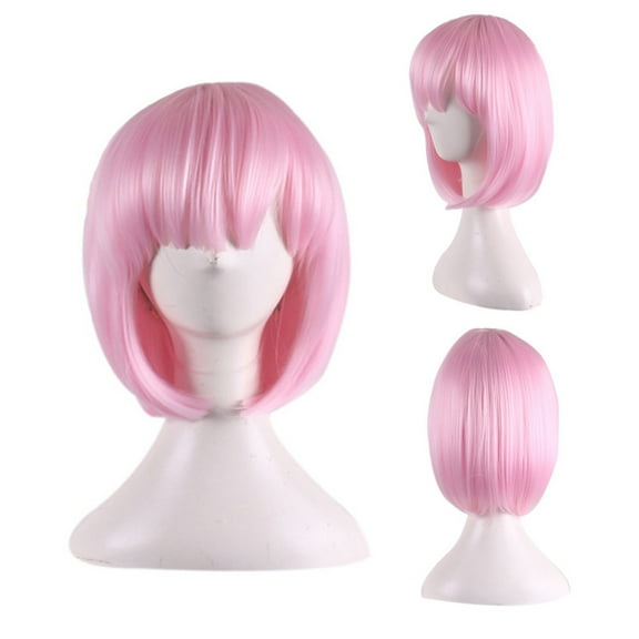 Kiplyki Pink Natural Party Wig Short Full Hair Fashion Synthetic Wig