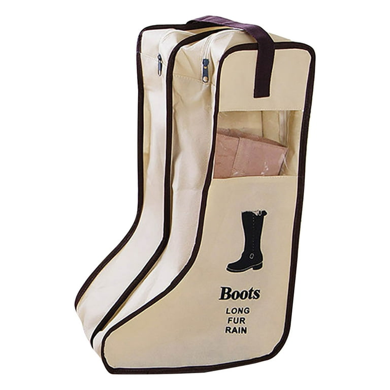 Jovati Portable Tall Storage Bags Portable Boot Storage Bag Transparent Travel Boot Cover Beige