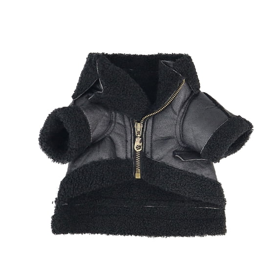 Kiplyki Punk Leather Sweater Dog Autumn And Winter Clothes Four-Legged Padded Coat