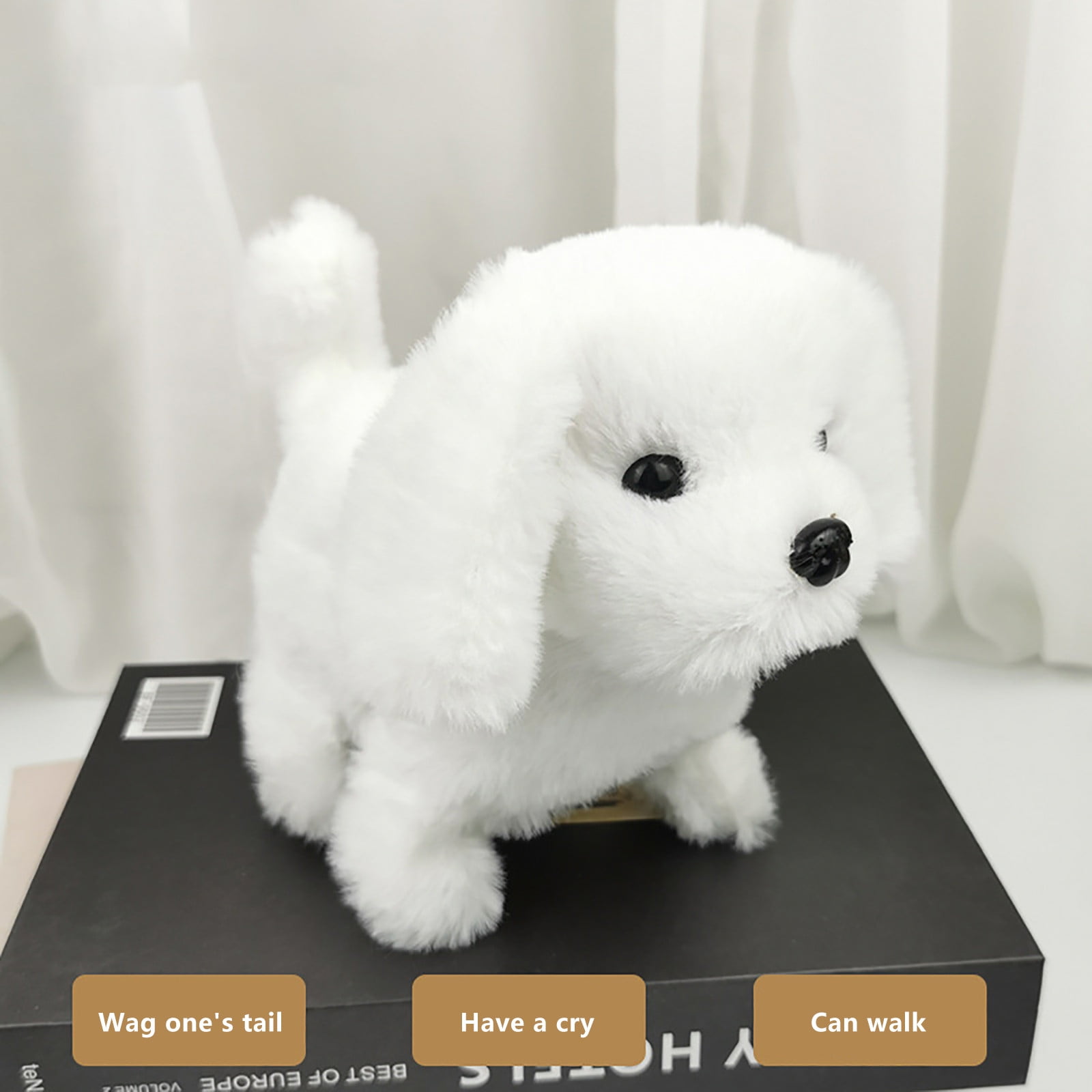 Kiplyki Remote Control Electronic Plush Puppy Dog Toy,Walks,Barks,Shake ...