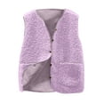 thumbnail image 1 of Kiplyki Save Big Women's Winter Coat Pocket Short Jacket Sleeveless Fleece Button Solid Outerwear, 1 of 7