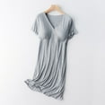 thumbnail image 1 of Kiplyki Save Big Womens Maternity Dress Breastfeeding Solid V-neck Short Sleeve Postpartum Sleepwear With Chest Pad, 1 of 8