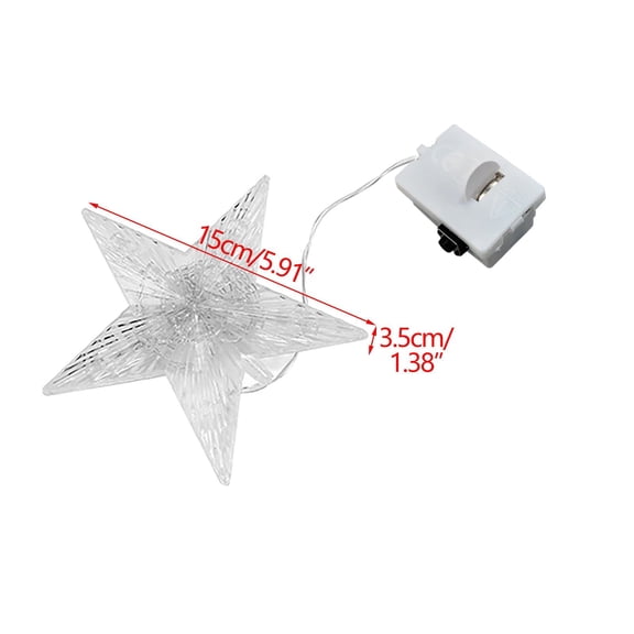Kiplyki Small Christmas Tree Topper Star with LED Lighted 5.9" Star Warm White Light Rustic Holiday Tree Toppers for Indoor Xmas Ornaments Party Home Decoration