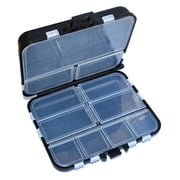 Kiplyki Small Hard Fishing Tackle Box Portable Case Hooks Lure Baits Storage Box Containers for Storing Swivels Jigs Hooks Sinker,11 Compartments ( Black, 1 Pack )
