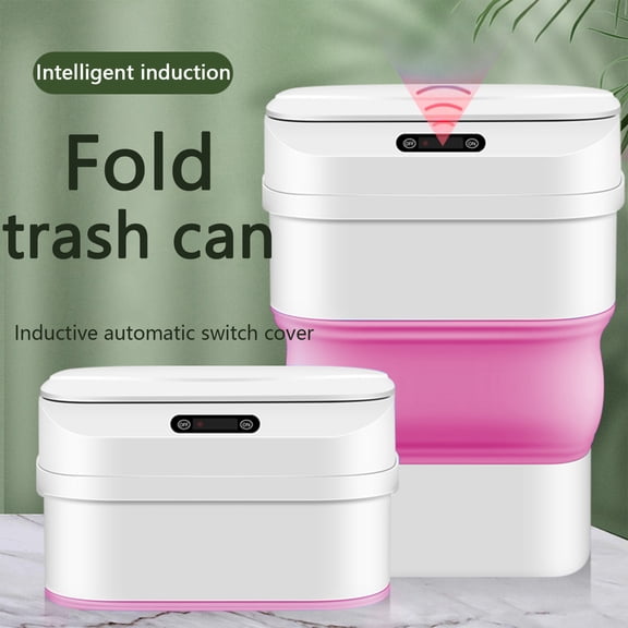 Kiplyki Smart Scalable Trash Can With Automatic Lid, 8L/17.5L Touchless Wireless Intelligent Induction Dustbin,Portable Foldable Car Garbage Can