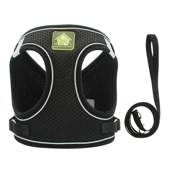 Kiplyki Soft Mesh Step-in Small Dog Cat Leash Set Reflective Puppy Vest