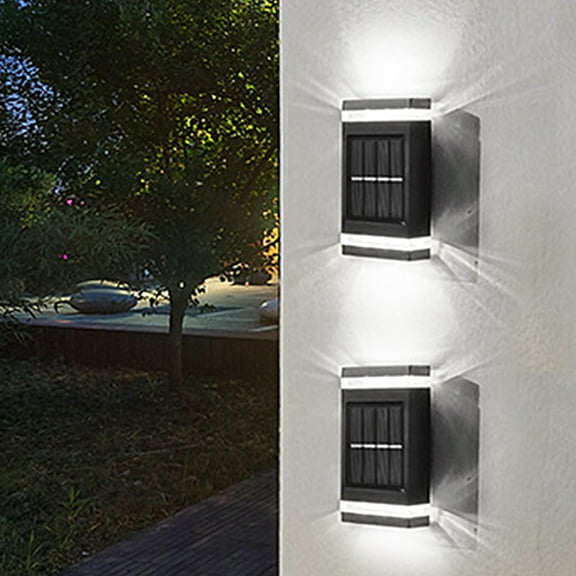 Kiplyki Solar Fence Lights,LED Solar Wall Lights,Outdoor IP65 Waterproof,2 Pack Outdoor Wall Lamps For Backyard Garden Garage And Pathwa