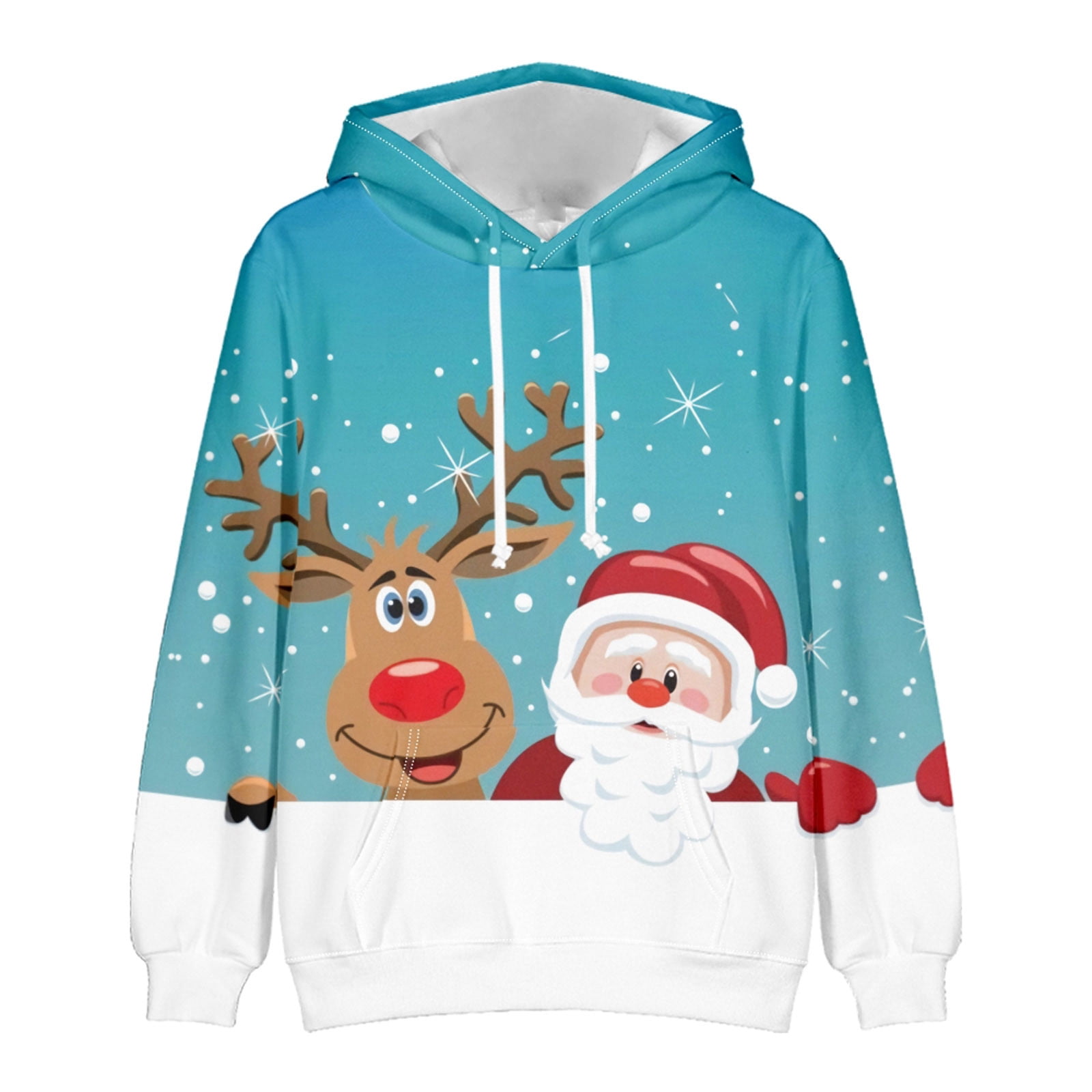 Kiplyki Spring Men's Hoodies Clearance Casual Christmas Printed Sweater