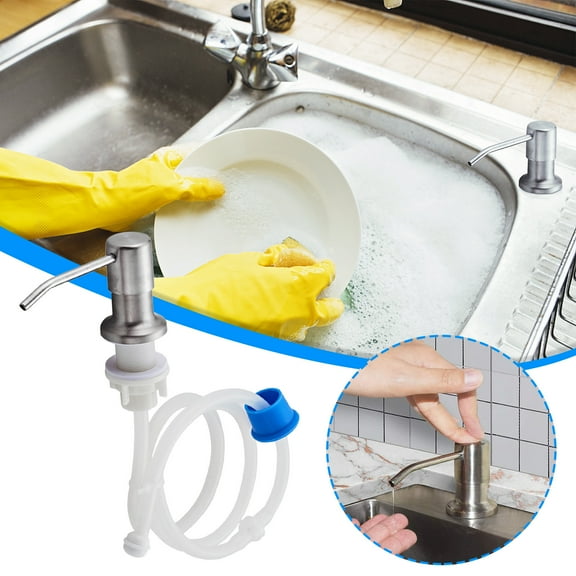 Kiplyki Stainless Steel Sink Soap Dispenser Detergent Pump Head And Extension Tube Set