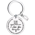 thumbnail image 1 of Kiplyki To My Son Message Keychain Stainless Steel Initial Last Name 26 Letter Family Inspirational Keychain Gift, 1 of 1