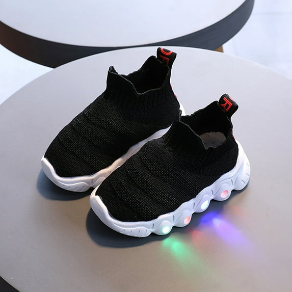 Kiplyki Toddler Infant Baby Girls Boys Illuminated Socks Shoes Flying Knit Casual Shoes