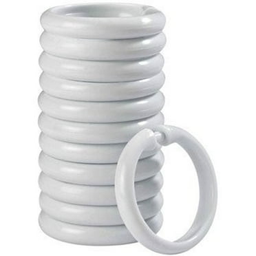 Kiplyki Transparent Plastic O-Type Shower Curtain Ring Hook 12 Count per Pack