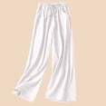thumbnail image 1 of Kiplyki Trendy Pants for Women Color Cotton Women's Loose Breathable Pocket Pants Wide Leg Trousers, 1 of 5