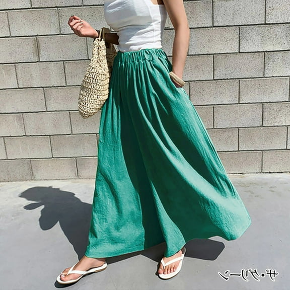 Kiplyki Trendy Pants for Women Solid Pocket Elastic Waist Long Pants