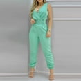thumbnail image 1 of Kiplyki Trendy Pants for Women Solid Pocket Sleeveless Suspender Jumpsuit, 1 of 4