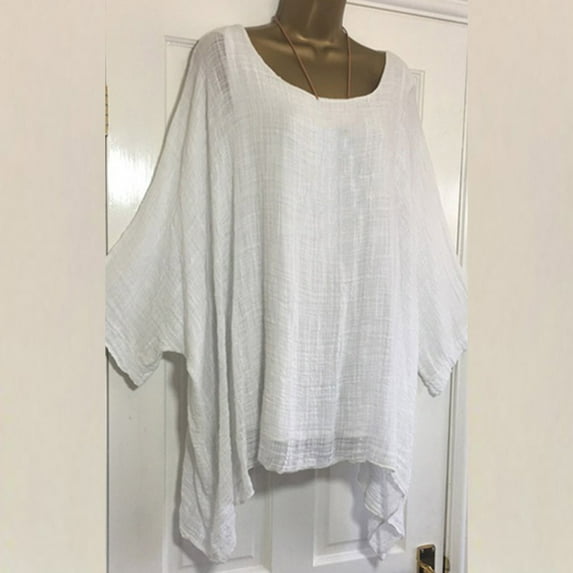 Kiplyki Trendy Woman Short Sleeve T-Shirt Solid Loose Blouse Tops