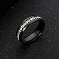 thumbnail image 1 of Kiplyki Unisex Stainless Steel Crystal Ring For Men And Women Fashion Couple Ring, 1 of 2