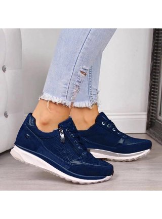 Womens Slip on Sneakers in Womens Sneakers | Blue - Walmart.com