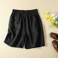 thumbnail image 1 of Kiplyki Wellness Womens Pants Casual Summer Elastic High Waist Linen Pant Pockets Shorts Half Shorts Pants, 1 of 6