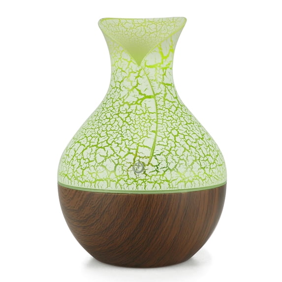 Kiplyki 130ml LED Essential Oil Diffuser Humidifier Aromatherapy Wood Grain Vase Aroma