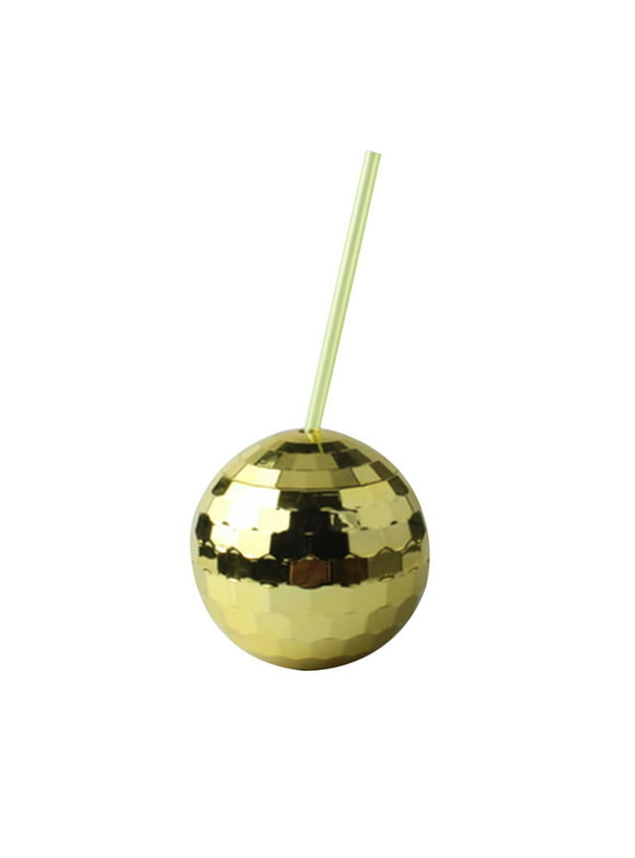Kiplyki Wholesale 1970's Disco Ball Drink Cup With Straw, Suitable For Metal Shiny Foil Color Graduation Anniversary Party Straw Cup Tableware