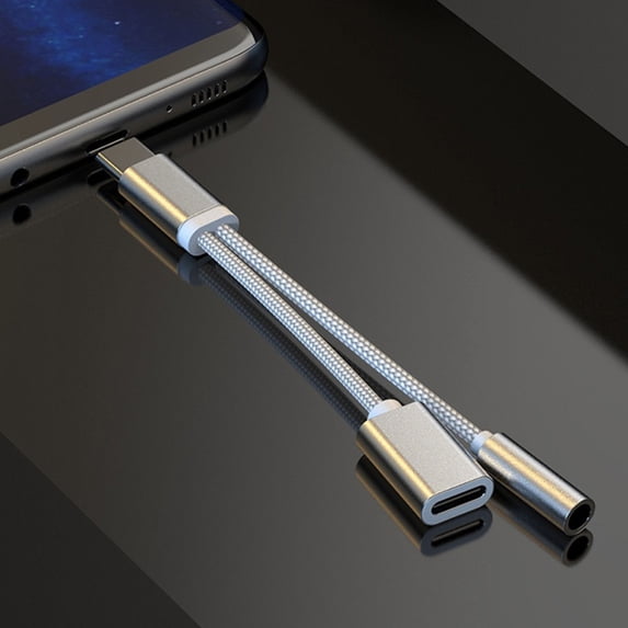 Kiplyki 2-in-1 Adapter,Type-C To Type-C + 3.5mm Charging Audio Adapter, 2-in-1 Adapter