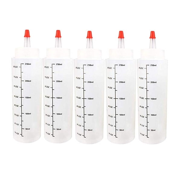 Kiplyki 5pc Plastic needle-nosed bottle 250ml