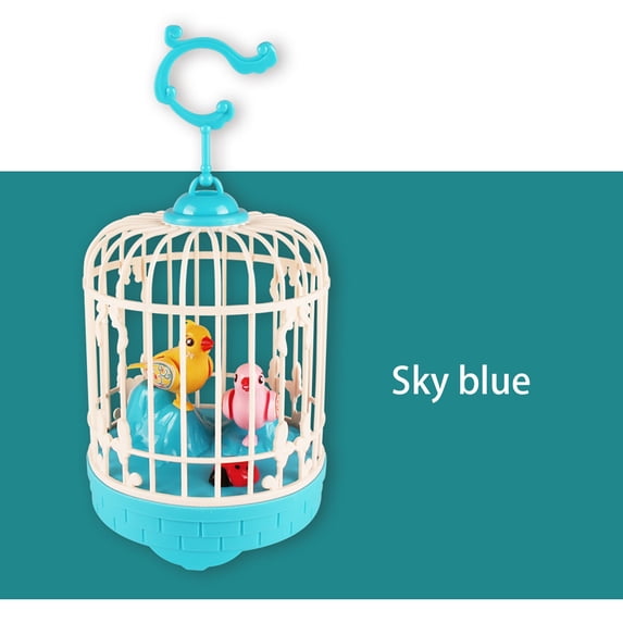 Kiplyki Mini Voice-Activated Birds Birdcage Toys, Chirping & Wings Fluttering Parrot Animals Toy Gifts for Baby Toddler Kids Children