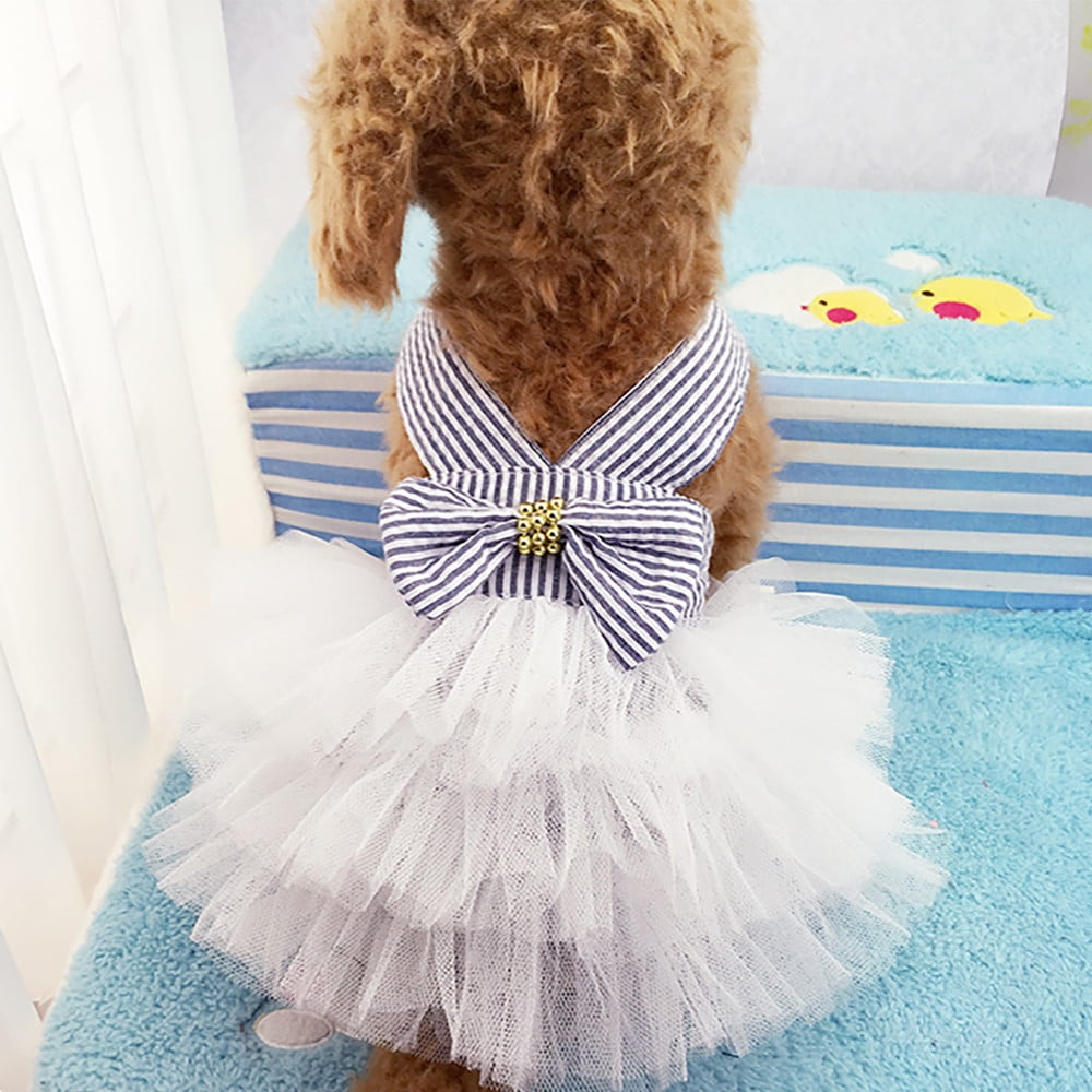 Kiplyki Wholesale Bubble Skirt Stripe Lace Dress Dog Dress