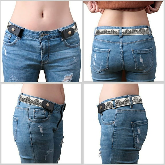 Kiplyki Buckle-free Elastic Invisible Belt for Jeans No Bulge No Hassle Leather
