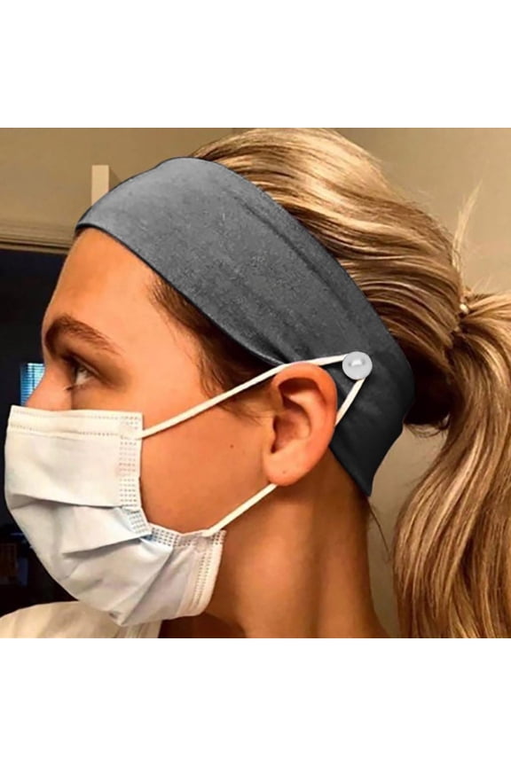Button Headband Facemask Holder Wearing a Mask - Protect Your Ears With Headband